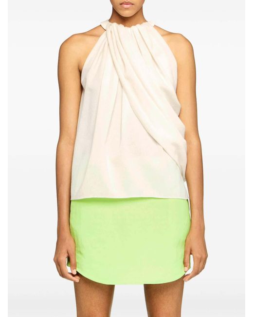 J.W. Anderson Natural Twisted Drape Halter Top