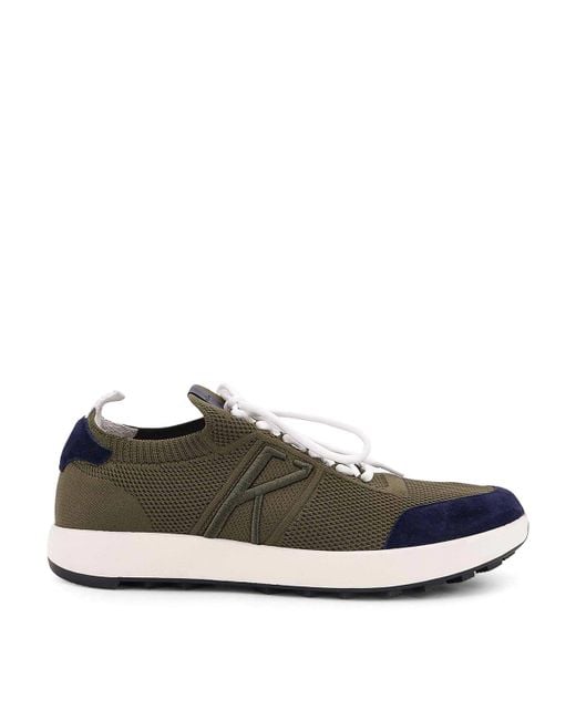 Kiton Green Low-Top Sneakers for men