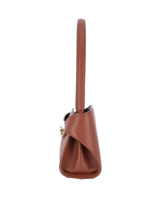 Ferragamo Brown Shoulder Bag Hug East-West