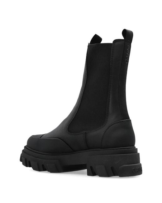 Ganni Black Chelsea Boots Made Of Eco Leather