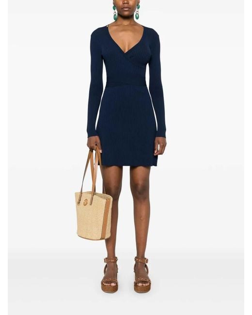 Elisabetta Franchi Blue Knit Dress