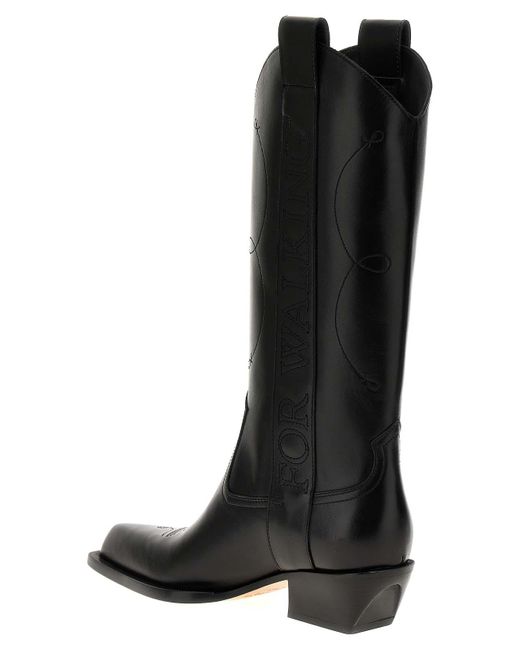 Off-White c/o Virgil Abloh Black "For Walking" Texan Boots