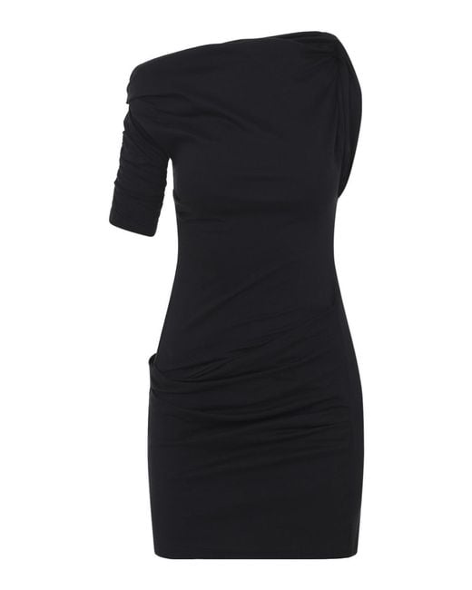 Jacquemus Black The Drapeado Mini Dress