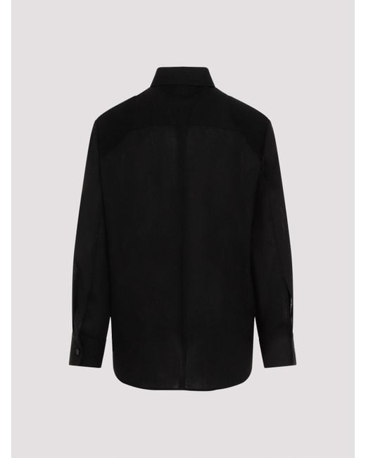 Jil Sander Black Virgin Wool Shirt for men