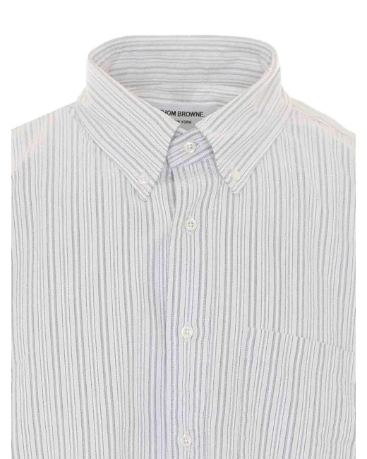 Thom Browne White Striped Shirt for men