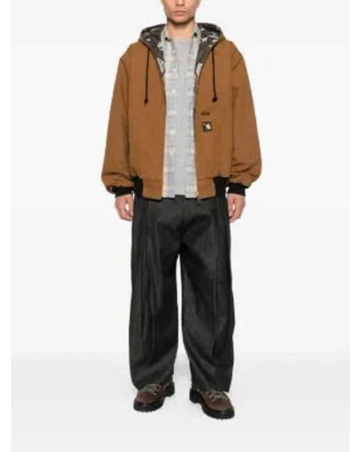 Carhartt Brown Og Active Leather Jacket for men