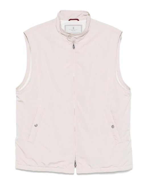 Brunello Cucinelli Pink Gilet Impermeabile for men