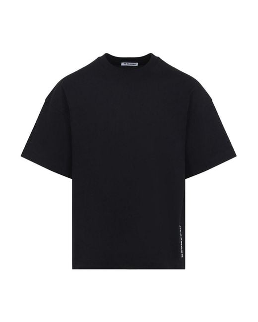 Jil Sander Black Oversized Logo T-Shirt for men