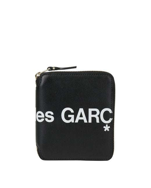 Comme des Garçons Black Leather Zipped Bi-Fold Wallet for men