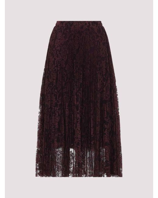 Ermanno Scervino Purple Lace Midi Skirt