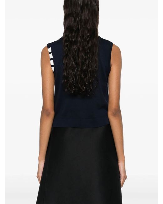 Thom Browne Blue 4-Bar Cotton Vest
