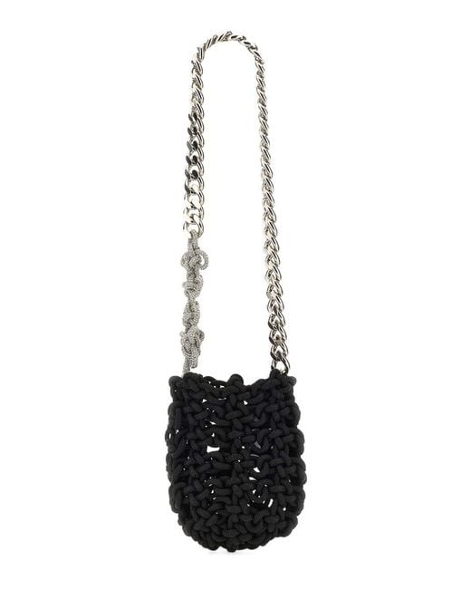 Kara White Knot Shoulder Bag