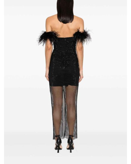 Self-Portrait Black Dress With Feathers