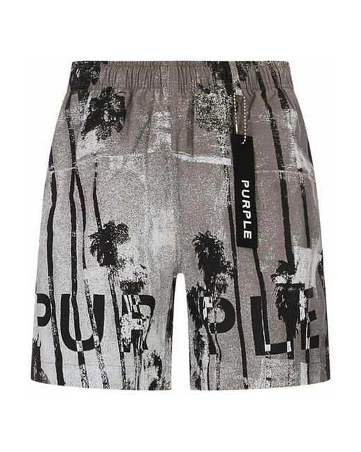Purple Brand Gray All Round Shorts for men
