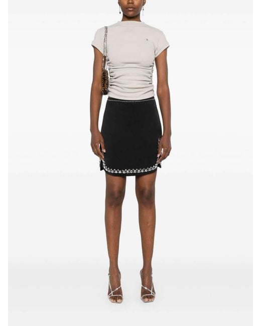 Rabanne Black Studded Mini Skirt
