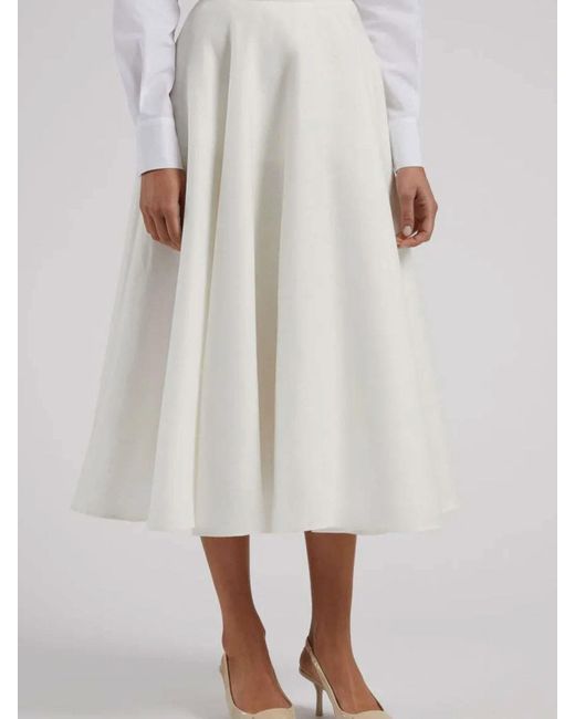 Lardini White Linen Skirt