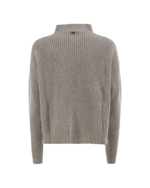 Herno Gray Cable Knit Sweater