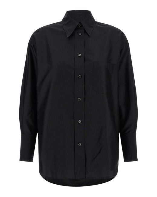 Alberto Biani Blue Silk Shirt