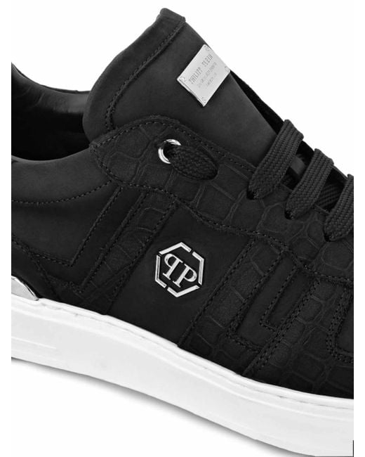 Philipp Plein Black Lace-Up Sneakers for men
