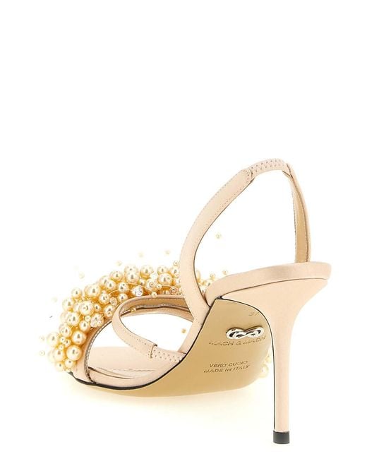 Mach & Mach Metallic 'Floating Pearl' Sandals