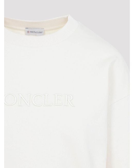 Moncler White Logo Cotton Sweatshirt