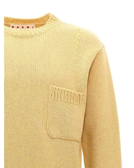 Marni Yellow Wool Sweater for men
