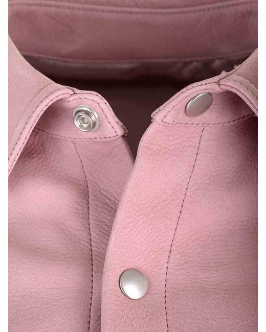 Rick Owens Pink Alice Strobe Leather Jacket