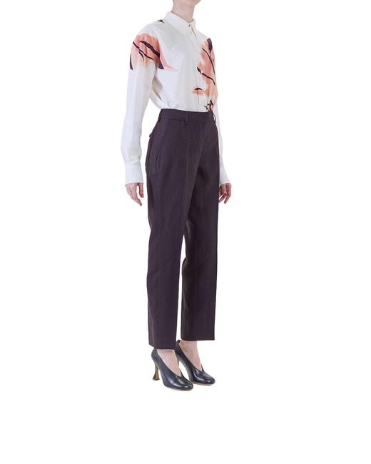 Paul Smith Blue Linen Pleated Trousers