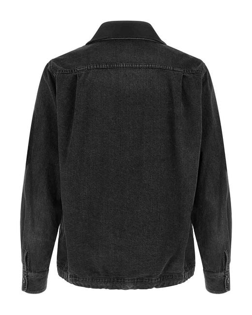 Sacai Black Nylon Insert Denim Jacket for men