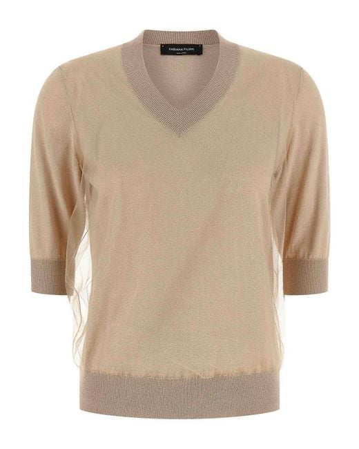 Fabiana Filippi Natural Double Layer Sweater