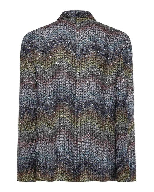Missoni Black Single-Breasted Lam Viscose Blazer
