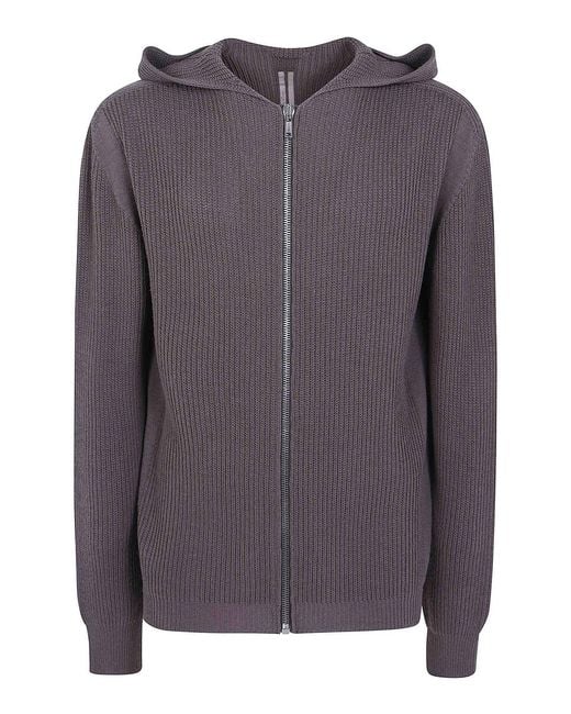 Rick Owens Gray Zipped Hoodie Jacket for men