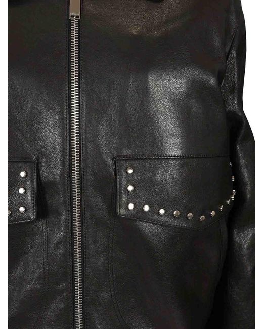 McQueen Black Leather Aviator Jacket Jackets for men