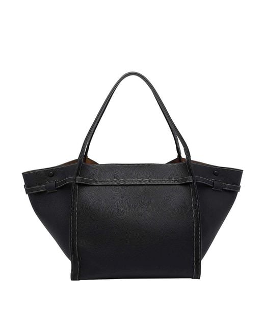 Tod's Black Medium Leather Shopping Bag