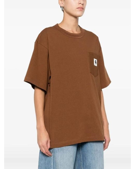 Sacai Brown Carhartt X Jersey T-Shirt for men