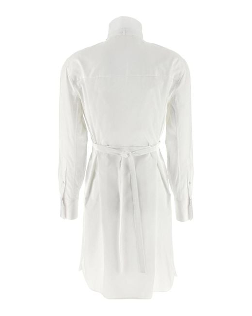 McQueen White Tuxedo Chemisier Dress