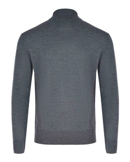 Paolo Pecora Blue Sweater Made Of Wool for men