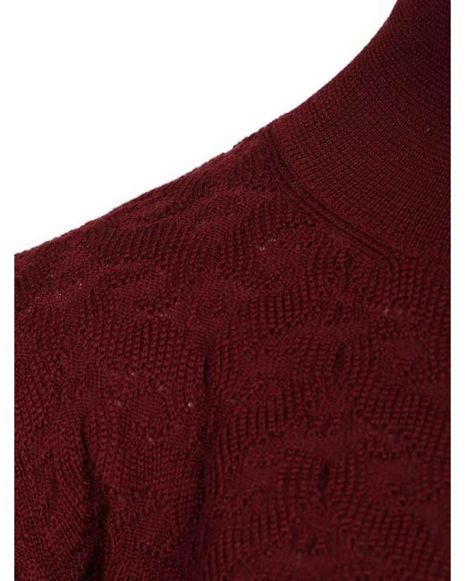 Etro Red Mock Neck Sweater