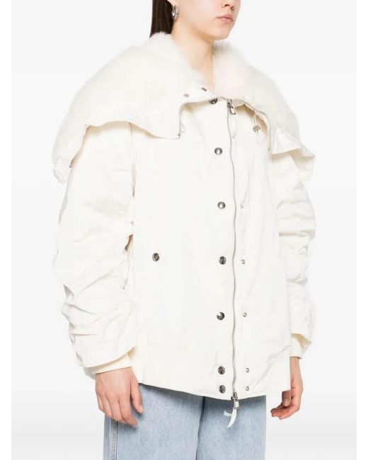 Ermanno Scervino Natural Fur-Trimmed Puffer Jacket