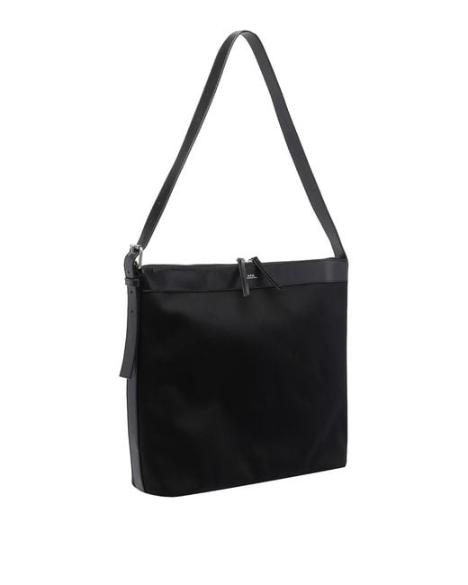 Borsa A Tracolla Vera Maxi di A.P.C. in Black da Uomo