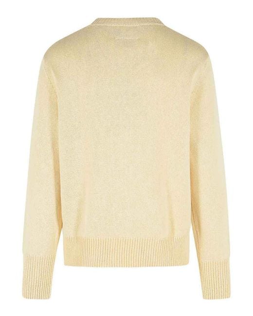MM6 by Maison Margiela Yellow Knitwear Crew-Neck With Print for men