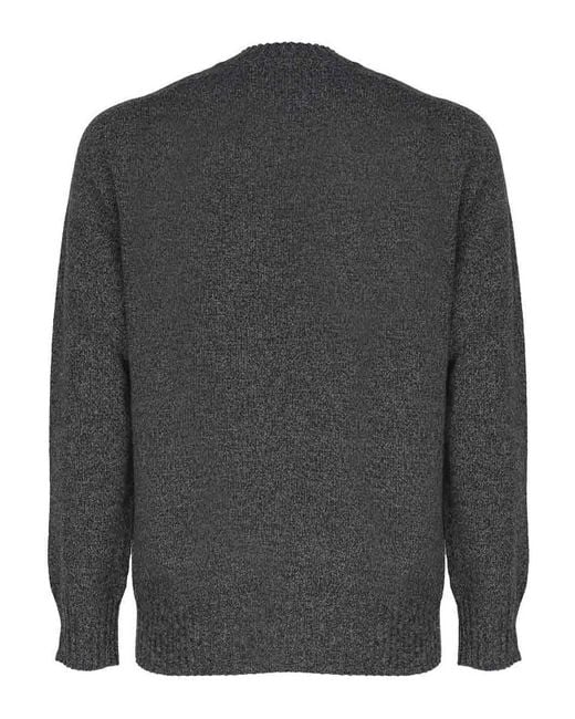 Malo Gray Crew-neck Sweater In Moulin Cashmere for men