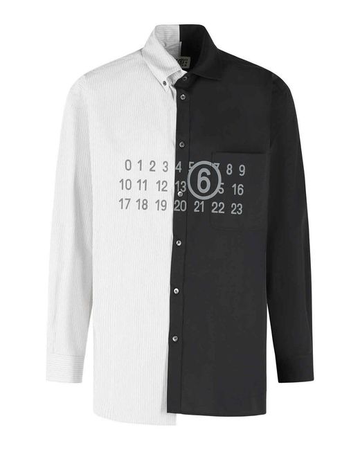 MM6 by Maison Margiela Black Color Block And Cotton Shirt for men