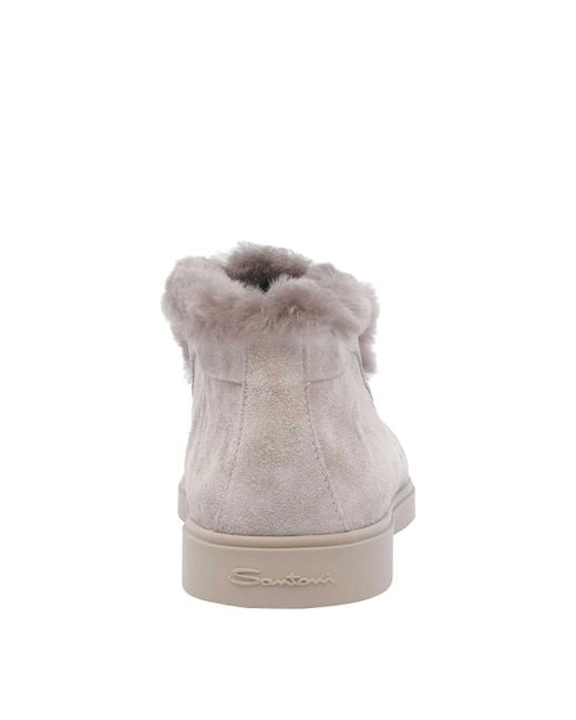 Santoni Gray Desert Suede Bootie
