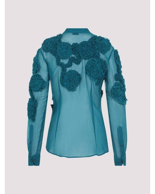 Dries Van Noten Blue Chowsa Blouse