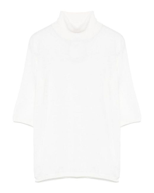 Max Mara White Turtleneck