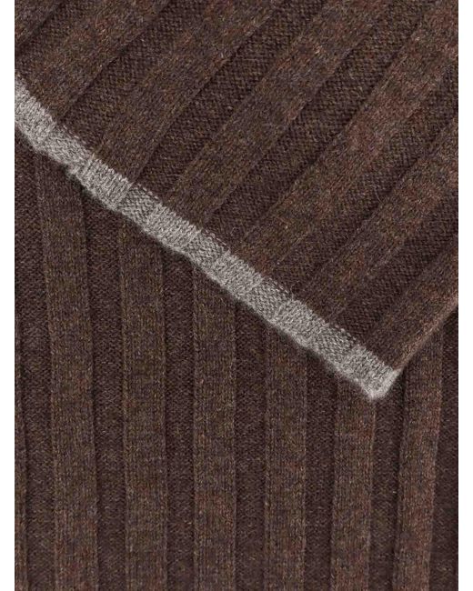 Brunello Cucinelli Brown Cashmere Scarf for men