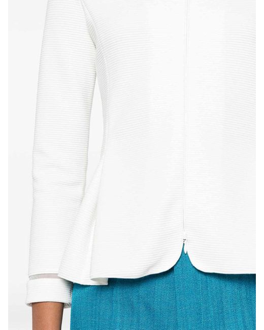 Emporio Armani White Zipped Short Jacket