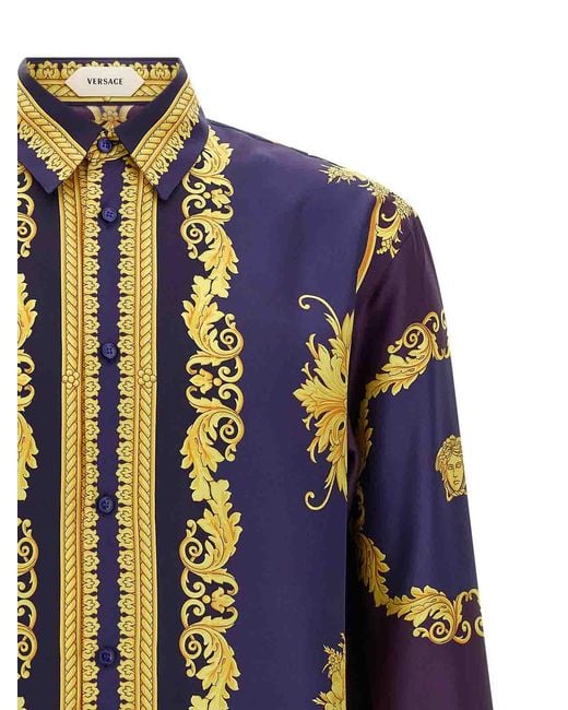 Nuova Camicia di Versace in Blue da Uomo
