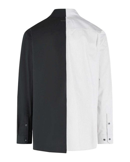MM6 by Maison Margiela Black Color Block And Cotton Shirt for men